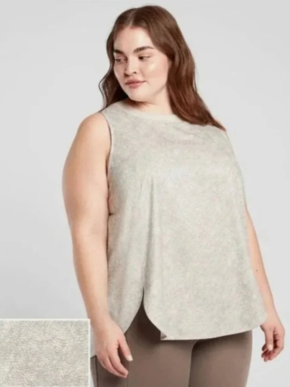NWT Athleta 2x Zephyr Print Tank Viper Beige Snake Print Lightweight Flowy Boho